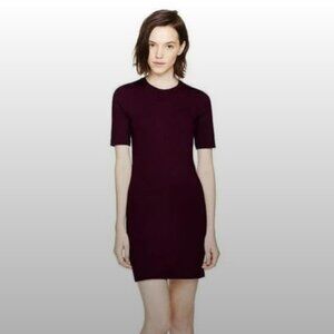 Aritzia Sunday Best Miller Zipper T-Shirt Minimalist Clean Girl Dress In Berry 0